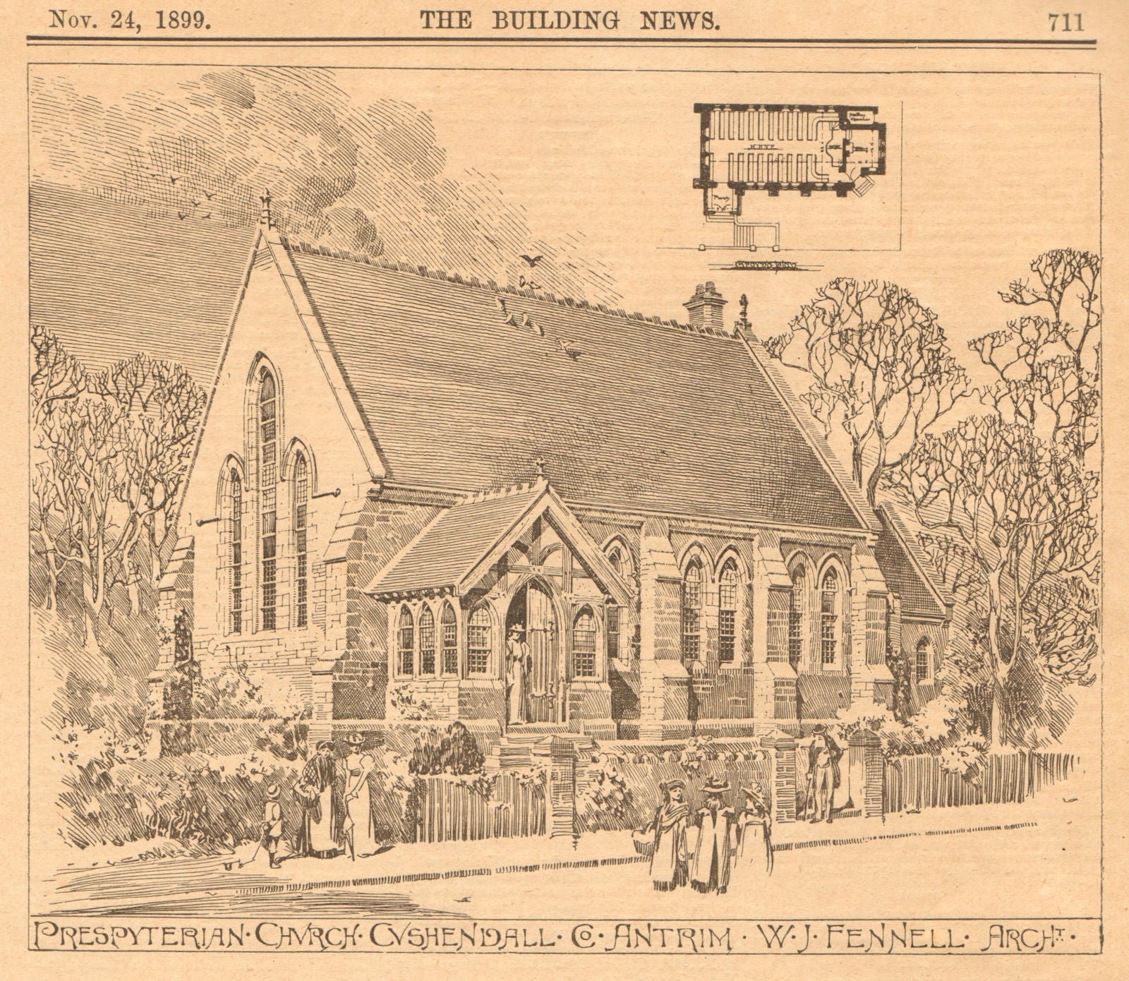 Presbyterian church, Cushendall, Co Antrim, W.J. Fennell Archt. Ulster 1899